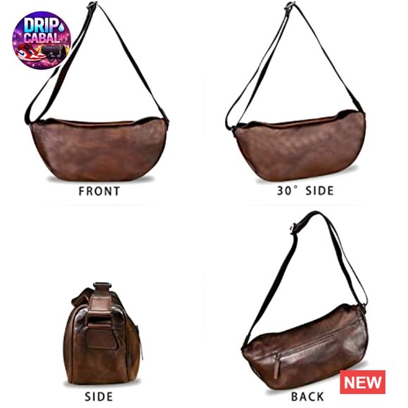 Genuine Leather Sling Backpack Crossbody Daypack Vintage Handmade main image 4